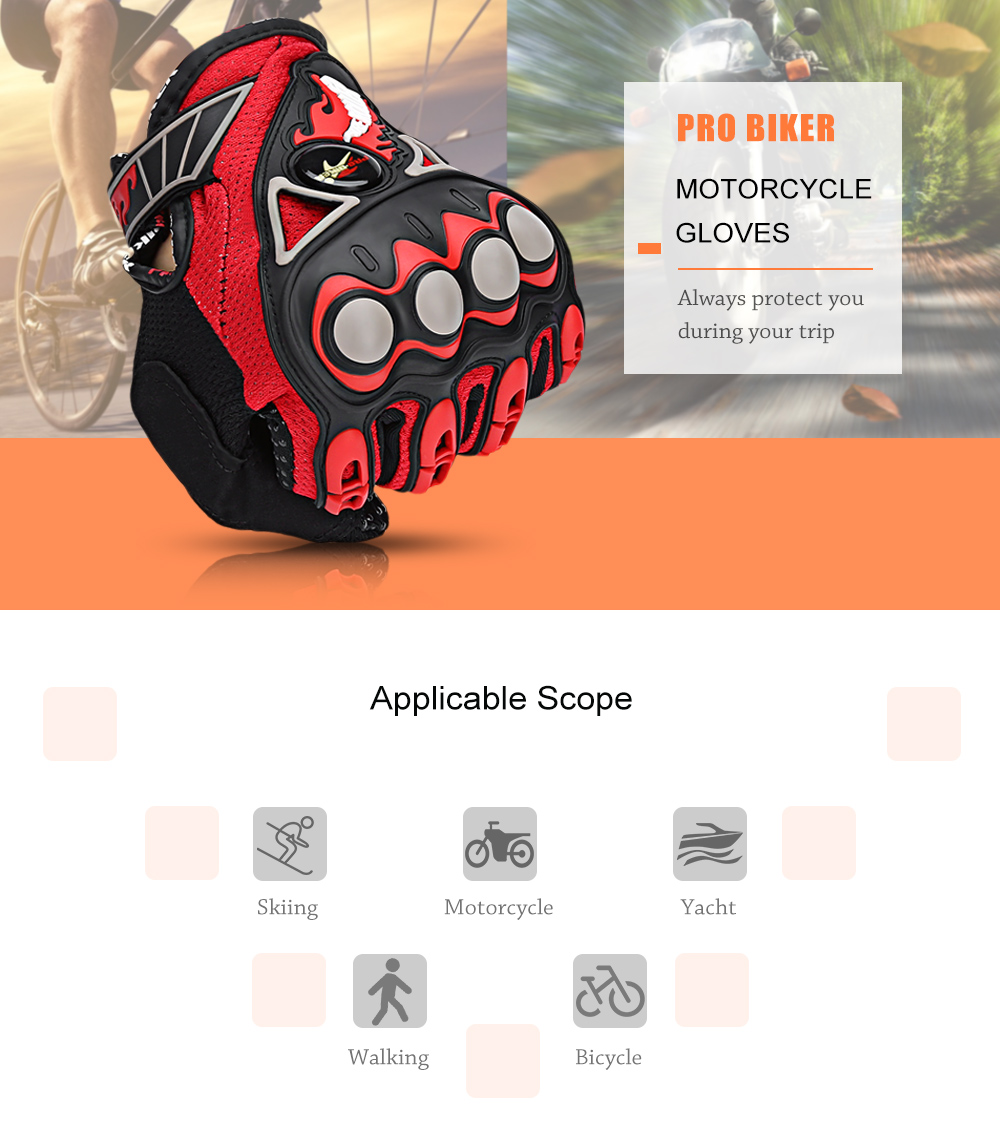PROBIKER MCS - 23 Motorcycle Motorbike Powersports Anti-slip Racing Gloves