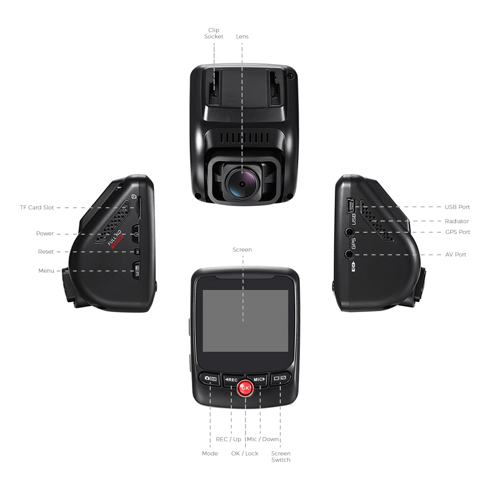 ZEEPIN T690C Dash Cam 2.31-inch G-Sensor 2160P UHD Car Driving Recorder