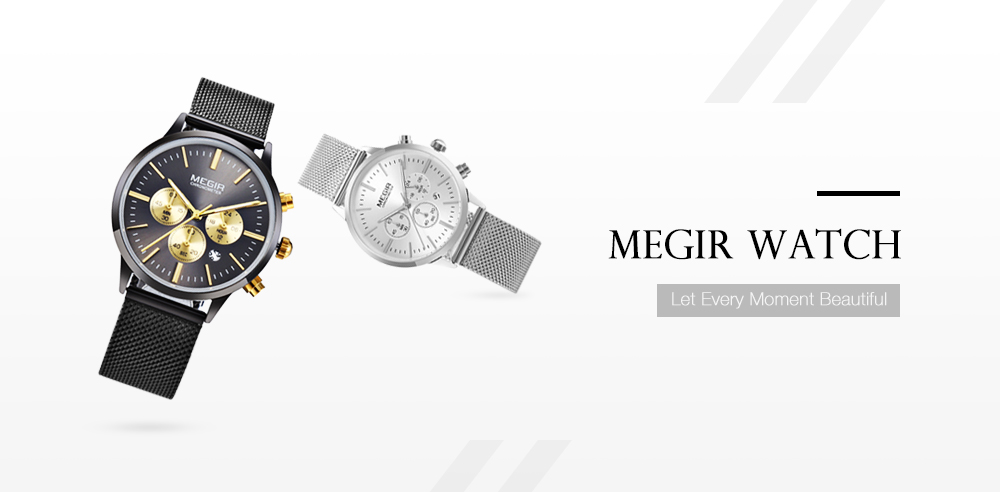 MEGIR MS2011L Female Quartz Watch Calendar Stopwatch Women Wristwatch