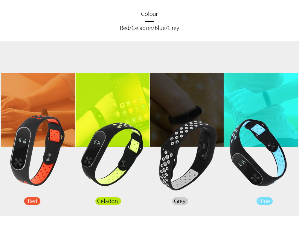 Wristband for Xiaomi Mi Band 2 Ventilation Color Mix