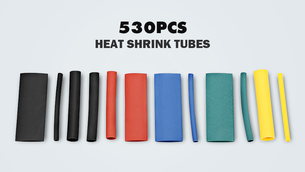 530pcs Heat Shrink Tubing Insulation Shrinkable Tube Assortment Electronic Wrap Wire Cable Sleeve