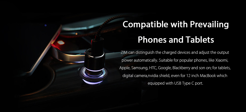 Xiaomi ZMI Portable Car Charger Dual USB QC3.0 for Tablets / Cellphones / MacBook