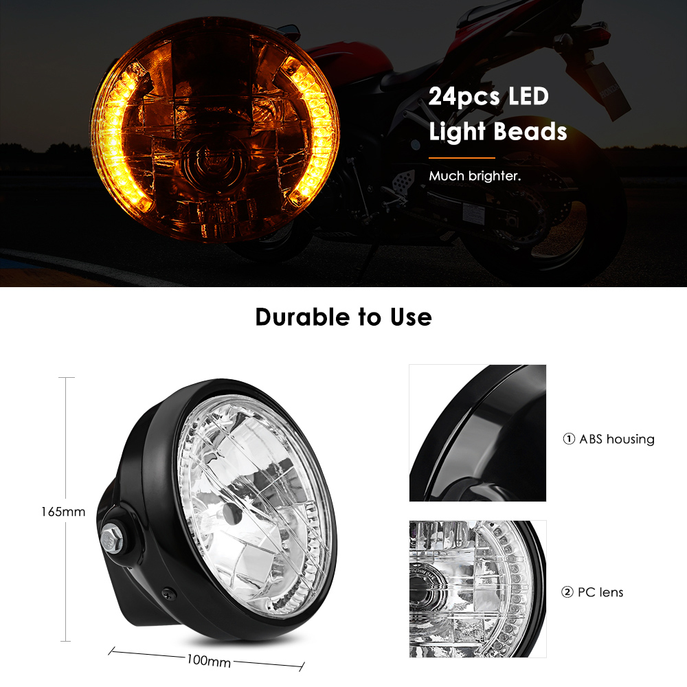 JH125 Universal 7-inch Motorcycle Headlight Turn Signal Indicator Blinker Light for Harley