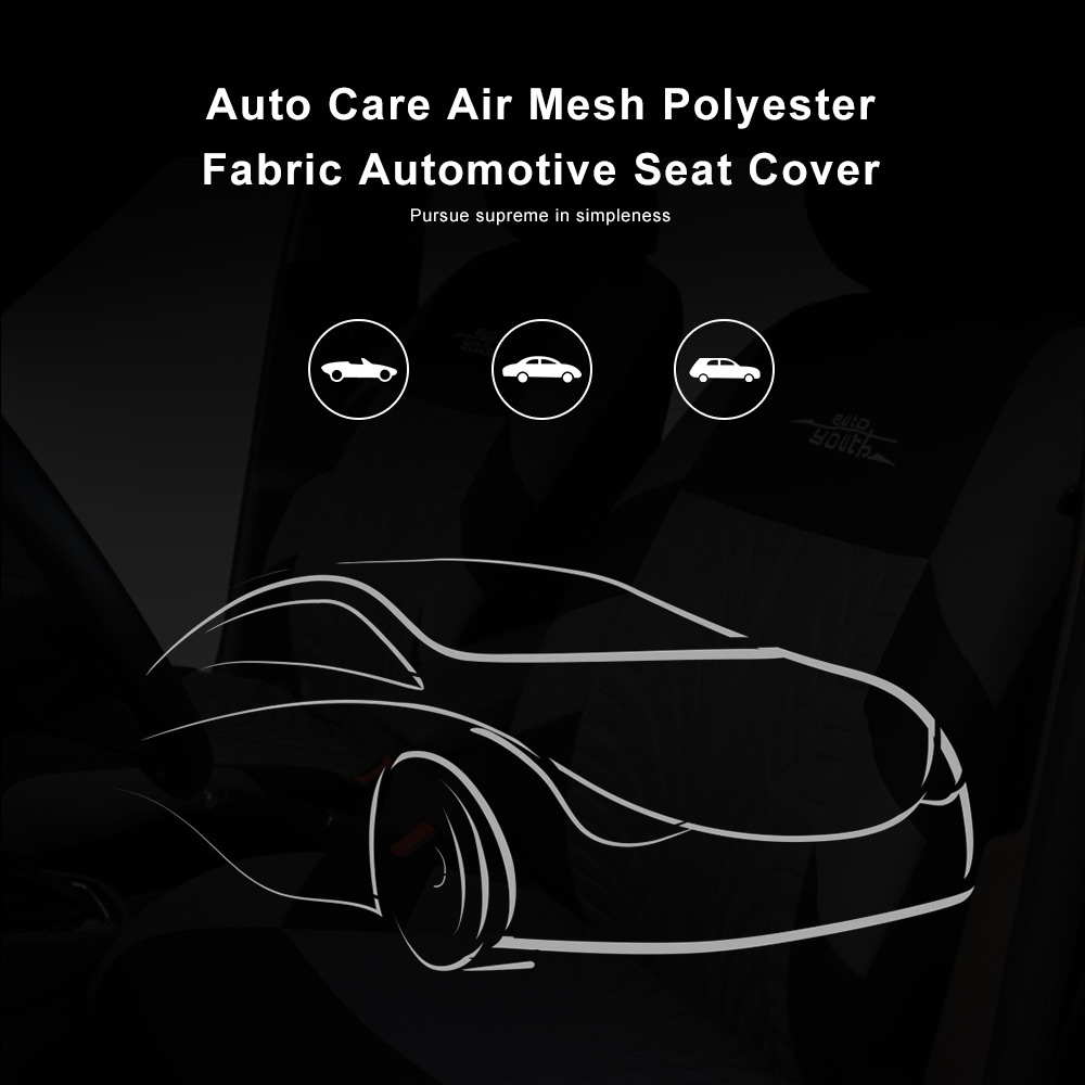 Auto Care Air Mesh Polyester Fabric Automotive Seat Cover 9pcs Two Color Choice Fit Most Car Truck SUV Van
