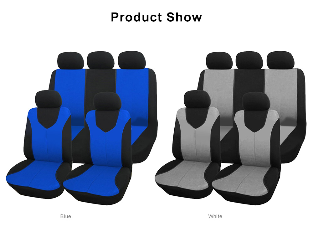 Auto Care Air Mesh Polyester Fabric Automotive Seat Cover 9pcs Two Color Choice Fit Most Car Truck SUV Van