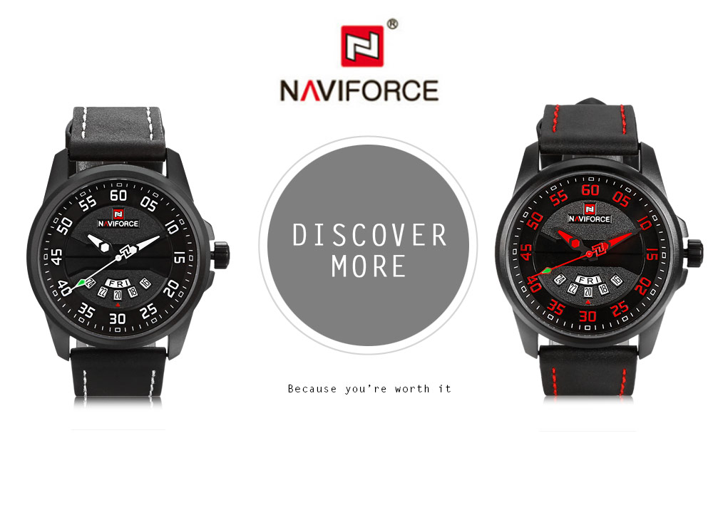NAVIFORCE 9124 Male Quartz Watch Date Day Display Men Wristwatch