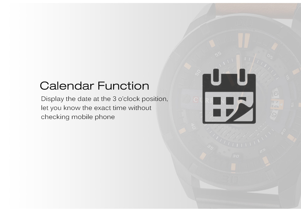 Curren 8301 Male Quartz Watch Calendar Men Wristwatch