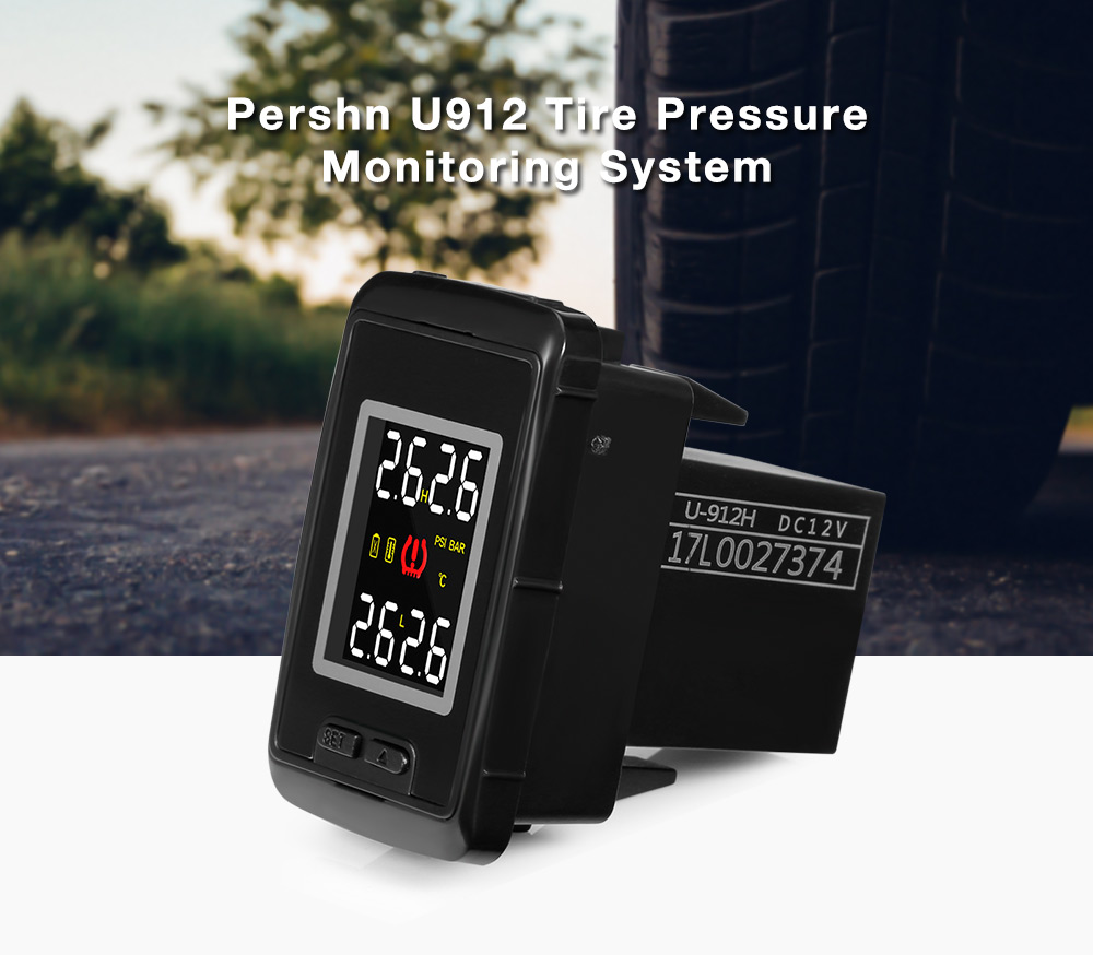 Pershn U912 TPMS Car Tire Pressure Monitoring System with 4 Internal Sensors for TOYOTA