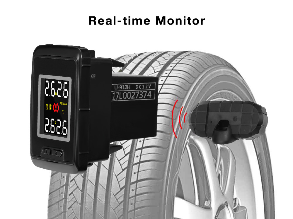 Pershn U912 TPMS Car Tire Pressure Monitoring System with 4 Internal Sensors for Honda