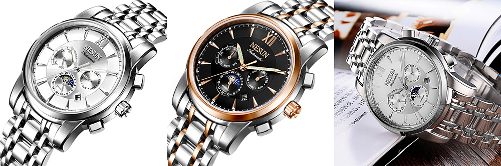 Nesun MS9805 Stainless Steel Band Automatic Mechanical Men Watch