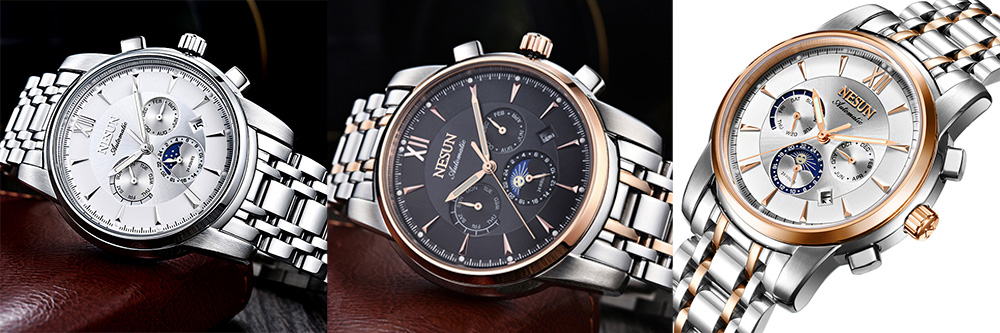 Nesun MS9805 Stainless Steel Band Automatic Mechanical Men Watch