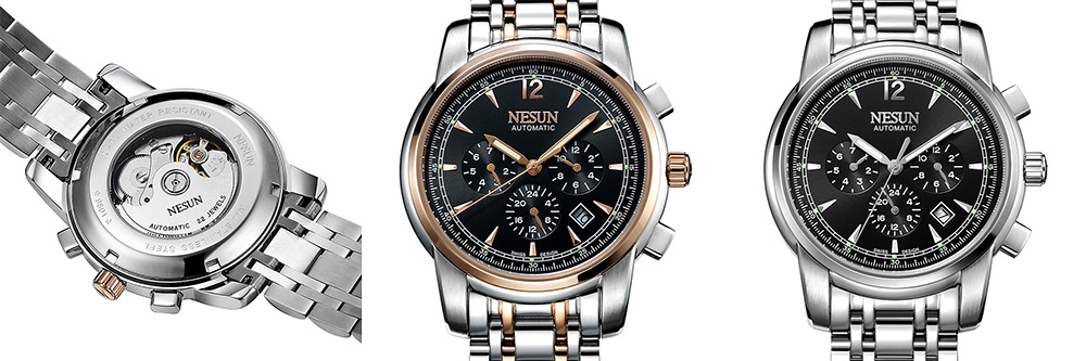 Nesun MS9801 Stainless Steel Band Automatic Mechanical Men Watch