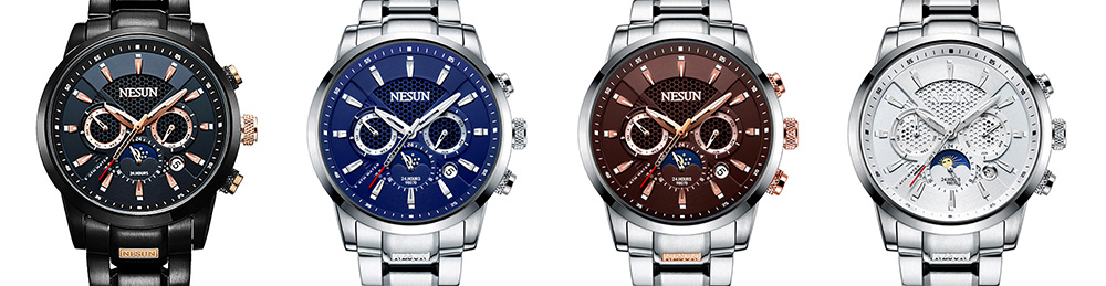 Nesun MS9807 Stainless Steel Band Automatic Mechanical Men Watch