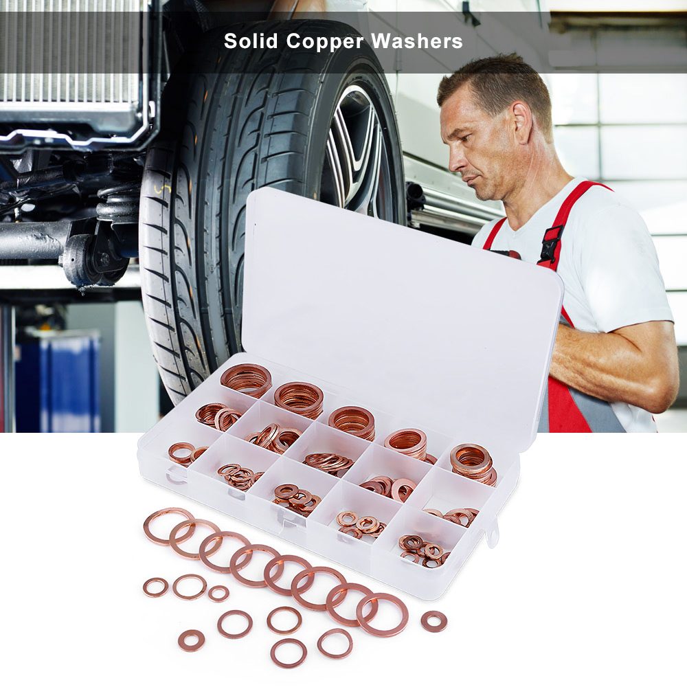 280pcs Solid Copper Washers Flat Ring Sump Plug Oil Seal Car Accessories