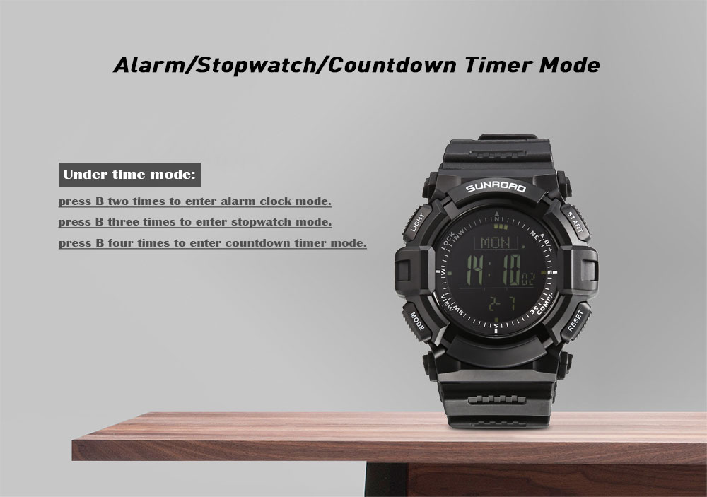 SUNROAD FR823B Multifunctional Outdoor Sports Electronic Wrist Watch
