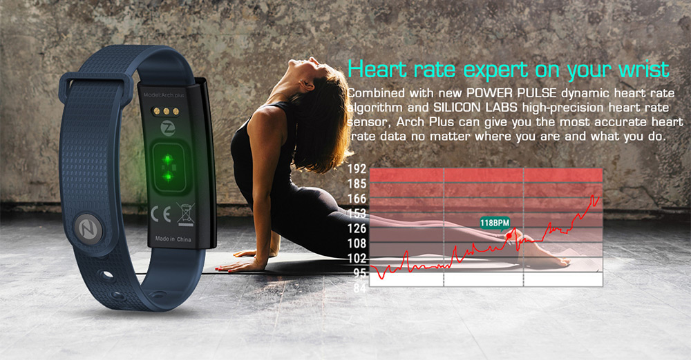 Zeblaze Arch Plus Smart Bracelet Shake Snapshot Multiple Sensor Sleep / Heart Rate Monitor Pedometer Quick Charge