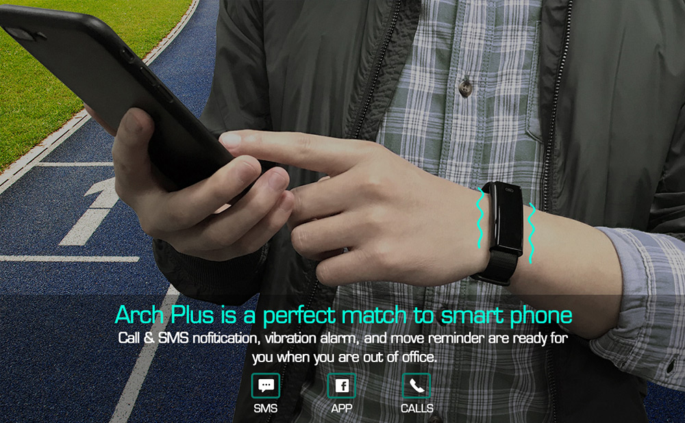 Zeblaze Arch Plus Smart Bracelet Shake Snapshot Multiple Sensor Sleep / Heart Rate Monitor Pedometer Quick Charge