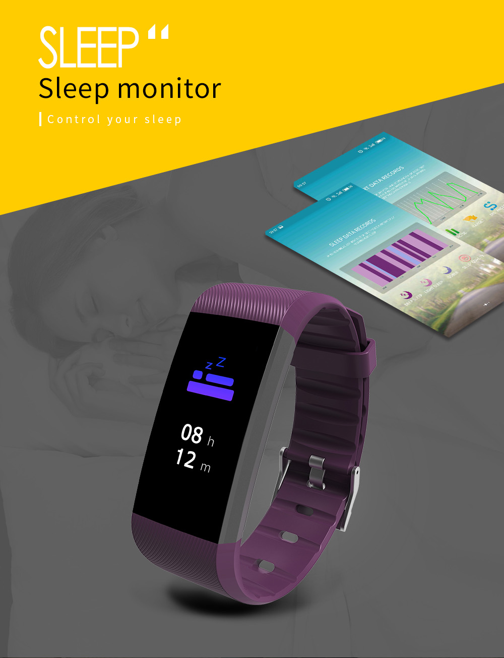 R11 Smart Bracelet TFT Screen Heart Rate / Blood Pressure / Blood Oxygen / Sleep Monitor Anti-lost Remote Camera