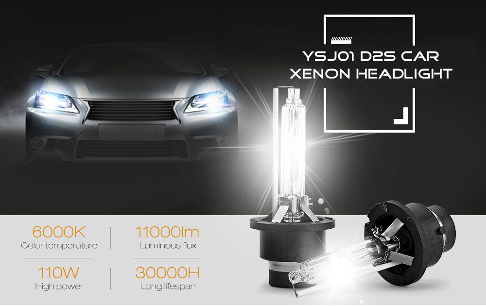 YSJ01 D2S 12V HID Car Xenon Headlight Waterproof 6000K 11000lm