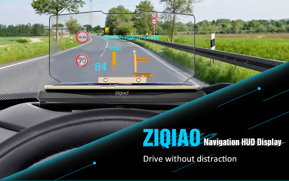 ZIQIAO Universal Mobile GPS Navigation Bracket HUD Head Up Displayer for Smartphone Car Mount Stand Phone Holder