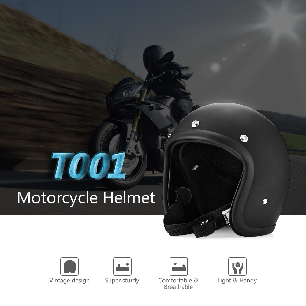 T001 Motorcycle Open Face Helmet Vintage Style for Riding
