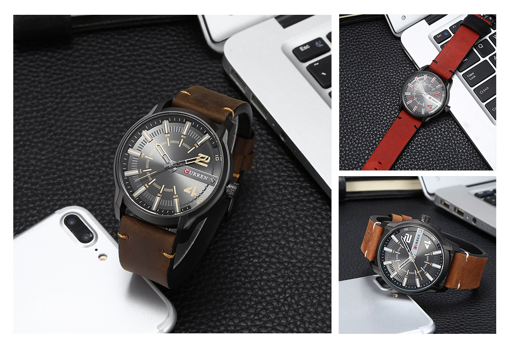 CURREN 8306 Male Quartz Watch Casual Leisure Business Wristwatch for Men