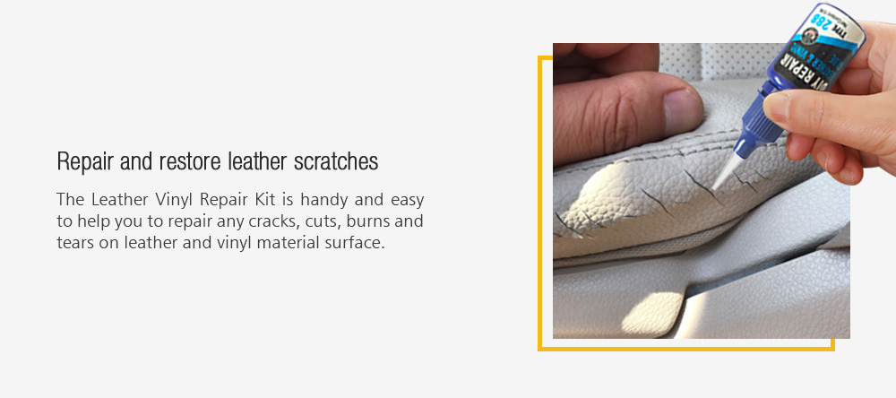 LOCBONDSO DIY Automotive Car Seat Leather Vinyl Repair Kit Leather Restoration Tool for Sofa Holes Scratch Damage