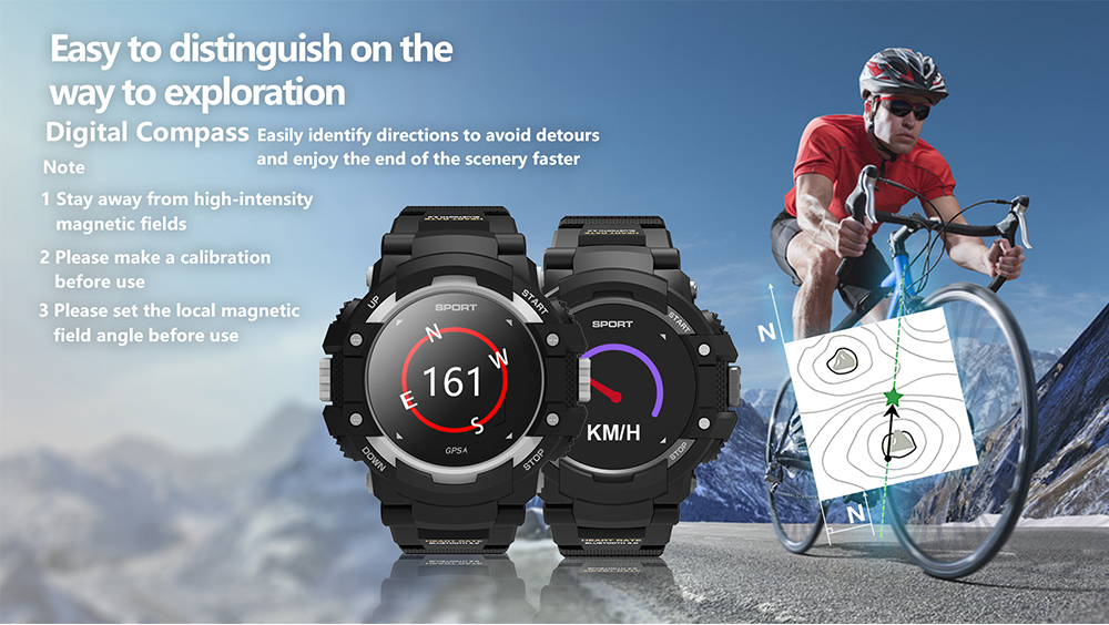 NO.1 F7 Smart Watch Real-time Heart Rate Temperature Monitor GPS Call Alert Sports Outdoor