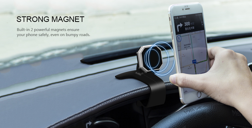 Magnetic HUD Design Car Phone Holder Adjustable Dashboard Phone Mount