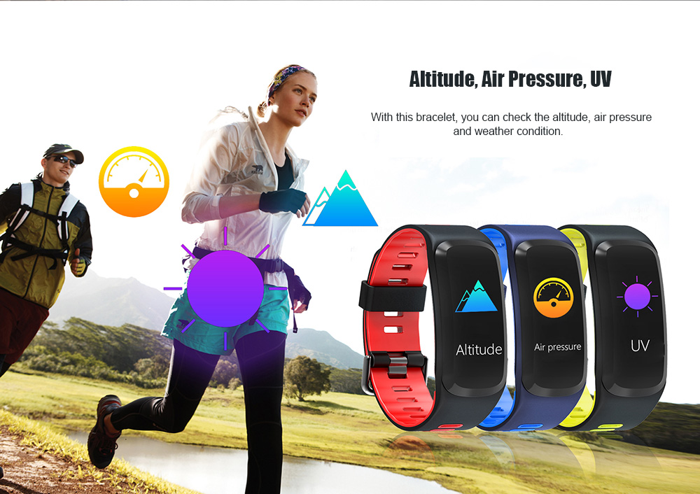 NO.1 F4 Colorful Sports Smart Bracelet IP68 Waterproof Heart Rate / Sleep / Blood Pressure / Blood Oxygen Monitor