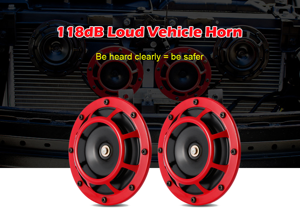 118dB Loud Round Horn Speaker 12 - 24V for Car Motorcycle 2pcs