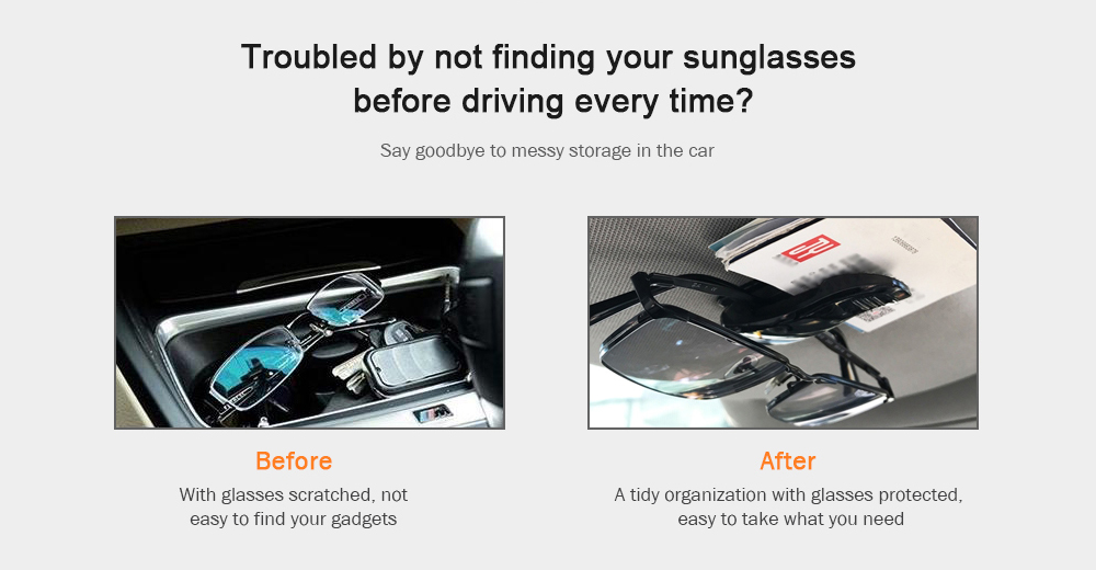 Portable Car Glasses Clip Auto Sun Visor Fastener Holder
