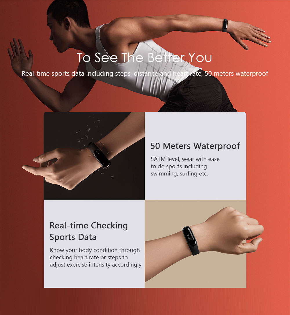 Xiaomi XMSH05HM MI Band 3 Smart Tracker Heart Rate Monitoring Sports Watch
