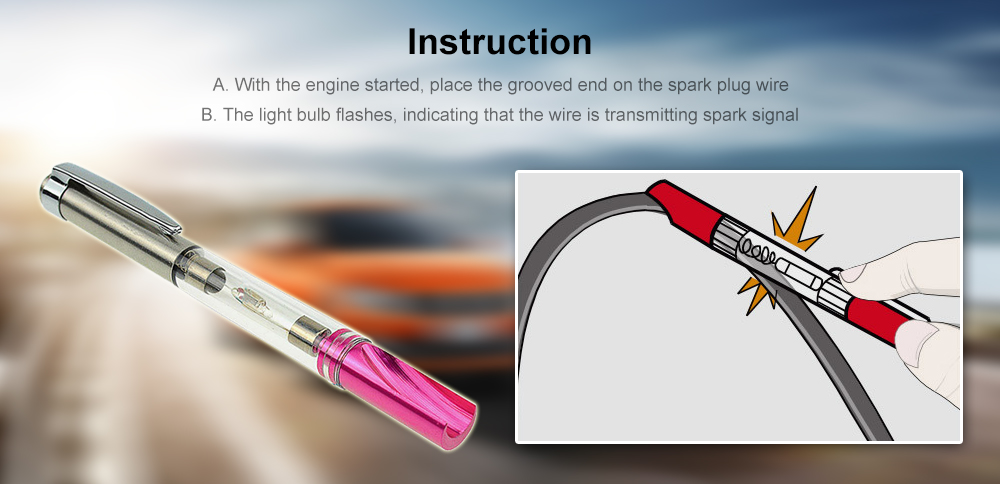 Portable Ignition Indicator Pen Spark Wire Coil Diagnostic Tester