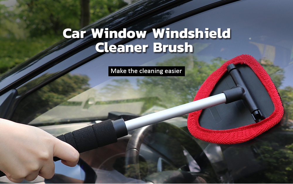 TIROL T24730 Car Window Windshield Cleaner Brush Microfiber Adjustable Handle