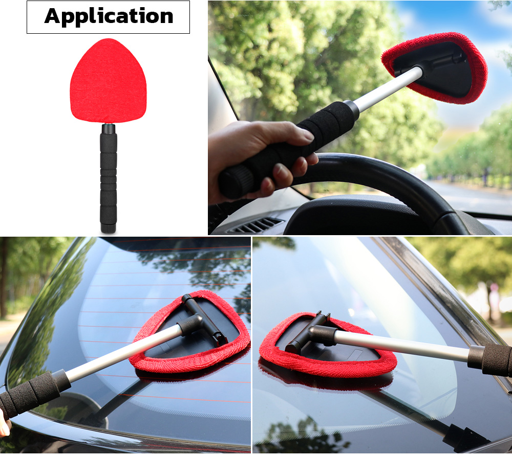 TIROL T24730 Car Window Windshield Cleaner Brush Microfiber Adjustable Handle