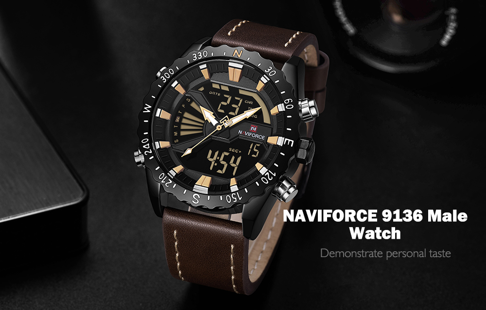 NAVIFORCE 9136 New Dual Movement Multi-function Men's Watch
