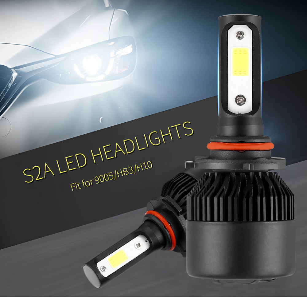 2PCS S2A 9005 / HB3 / H10 Car LED Headlight 9 - 30V 72W 6000K Front Lamp
