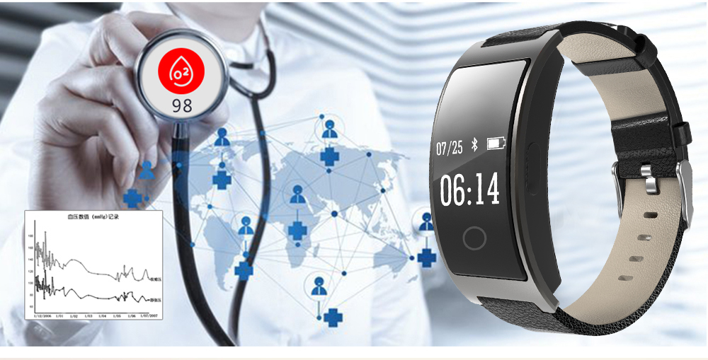 CK11S Smart Band Blood Pressure Heart Rate Monitor Wristwatch Fitness Bracelet Tracker
