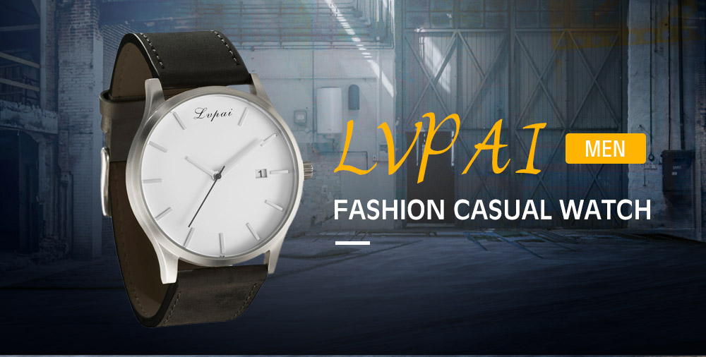 Lvpai P066 Men's Fashion Casual Leather Wrist Watch