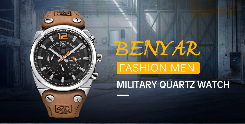 BENYAR Mens Top Luxury Chronograph Sport Fashion Brand Waterproof Military Watch