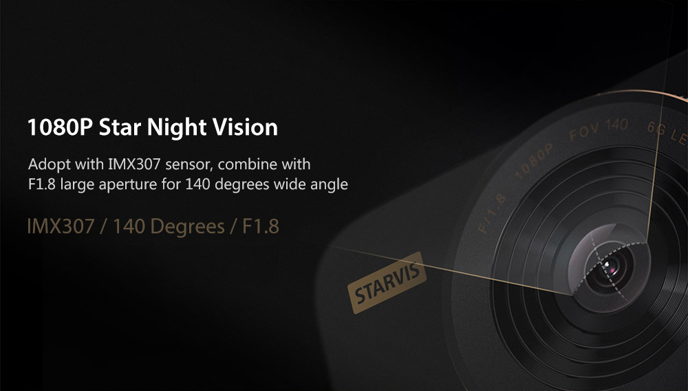 Original Xiaomi 1S Car DVR Camera Video Recorder 140 Degrees Wide Angle 3.0 inch IPS Screen