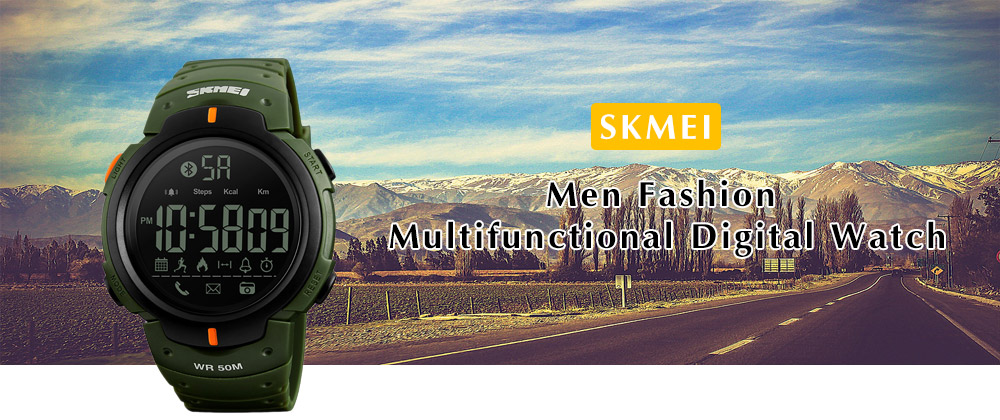 SKMEI Fashion Smart Men Calorie Pedometer Bluetooth Remote Camera Watch