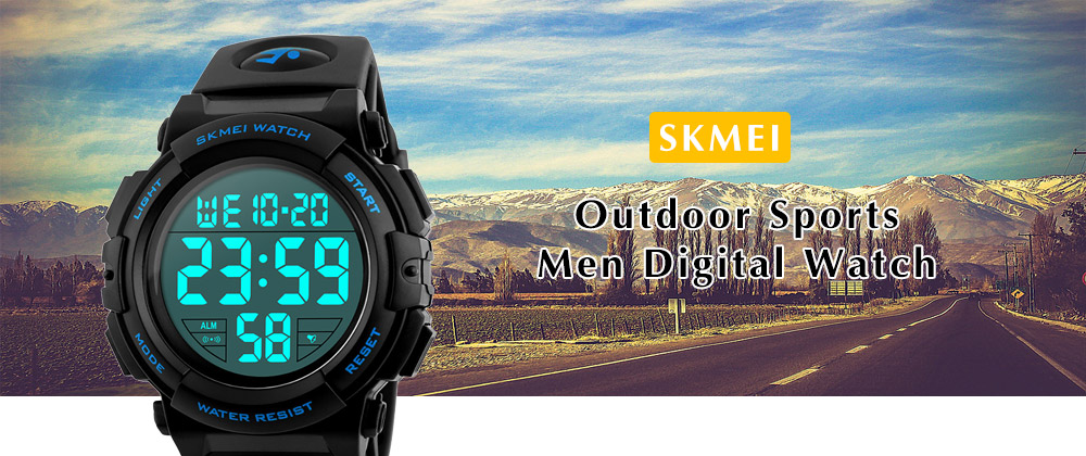 SKMEI New Sports Men Outdoor Fashion Digital Multifunction 50M Waterproof Watch
