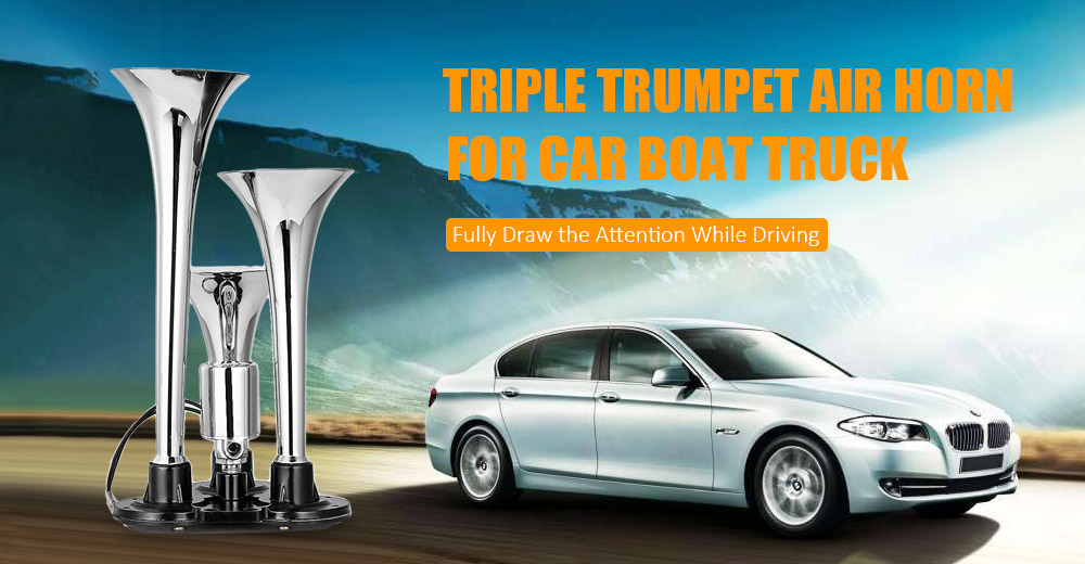 Triple Trumpet Air Deafening Horn for Car / Boat / Truck