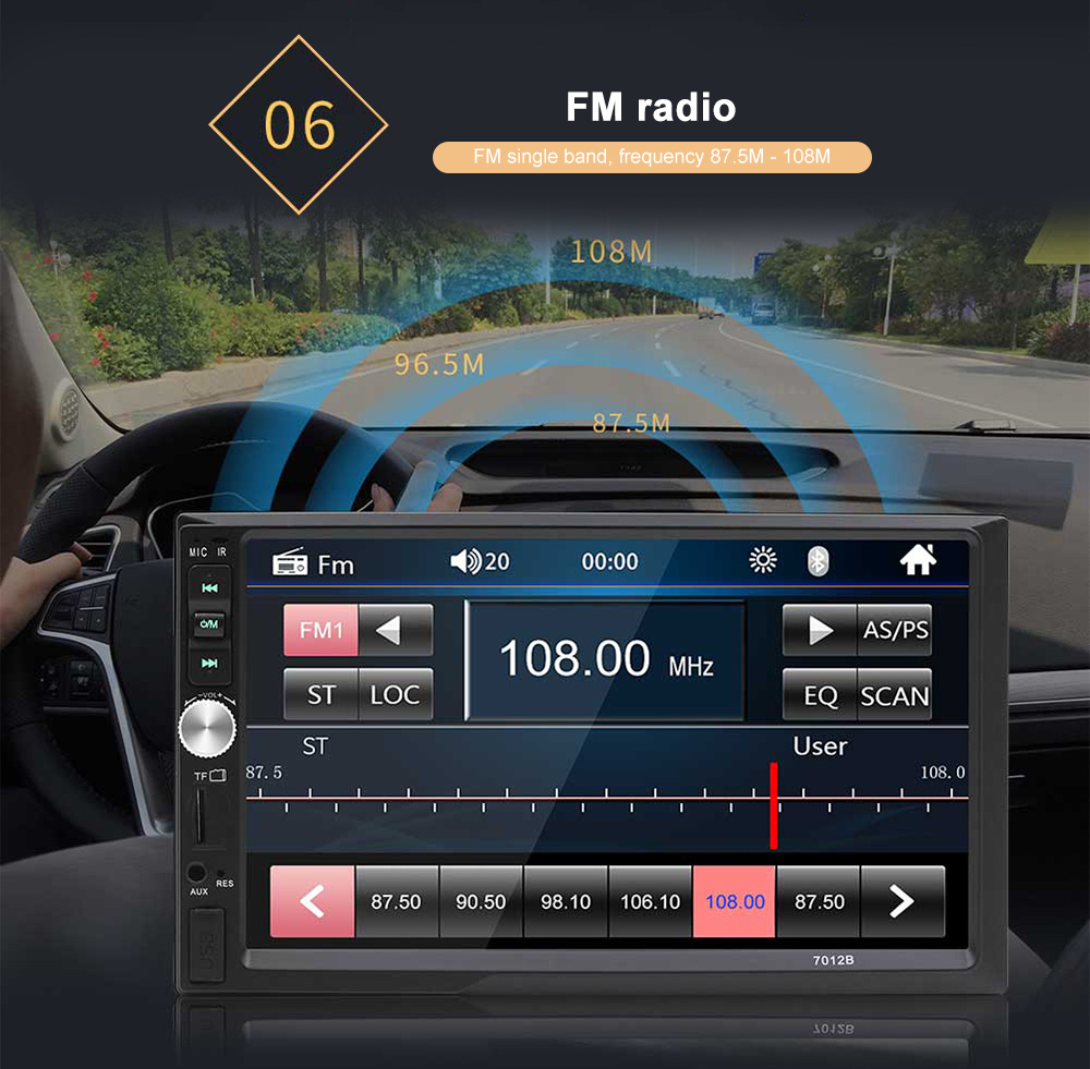7012B Car Multimedia MP5 Player with Remote Controller Camera