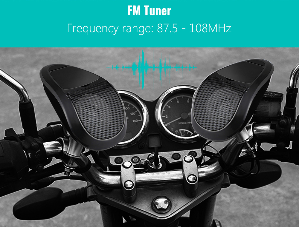 2PCS MT493 Motorcycle Bluetooth Speakers MP3 Audio Player Waterproof FM Tuner
