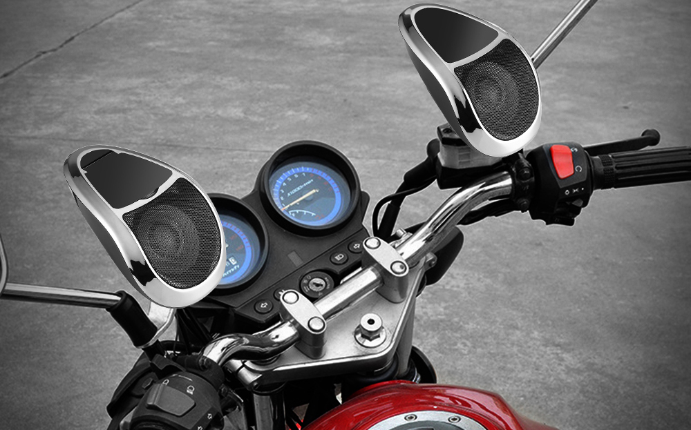 2PCS MT493 Motorcycle Bluetooth Speakers MP3 Audio Player Waterproof FM Tuner
