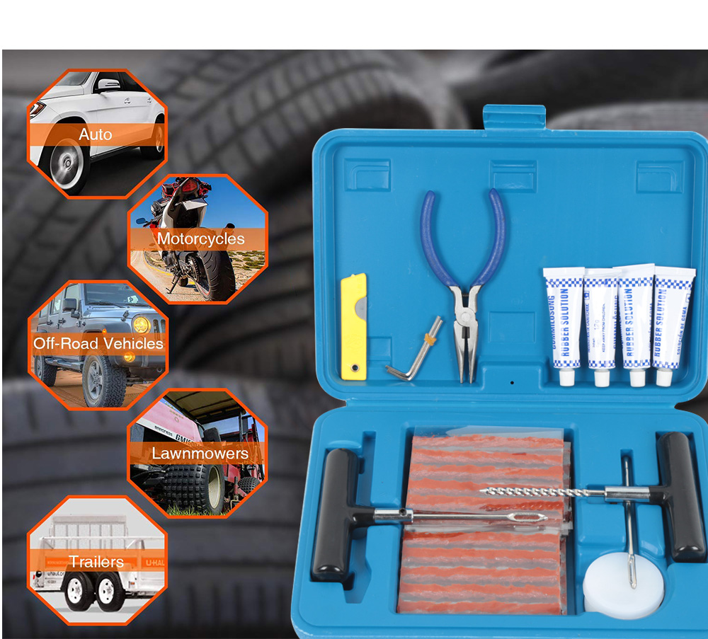 Tire Repair Kit for Car Truck Motorcycle Tractor Trailer