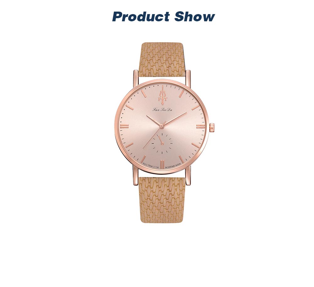 Fanteeda Fd247 Fashion Rose Gold Frame Ladies Watch Simple Alloy Fashion Watch